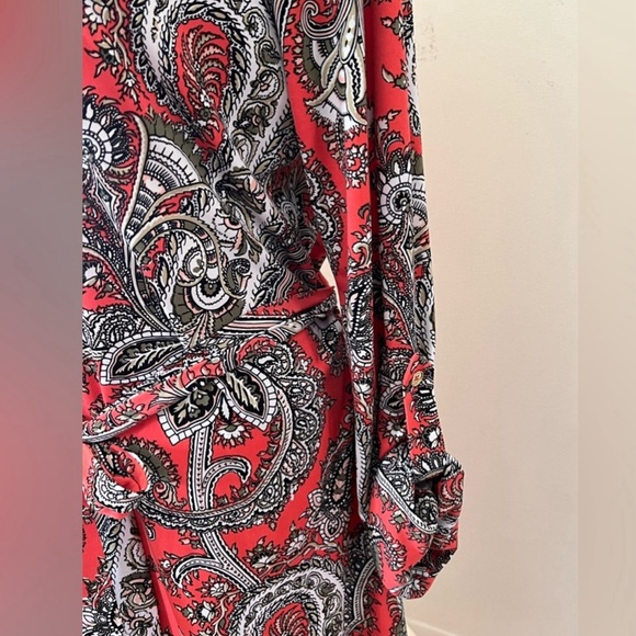 Michael Kors | Orange and Paisley Print Dress - Size Large - Picture 9 of 14